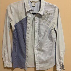 Desigual Blue and White Striped Shirt